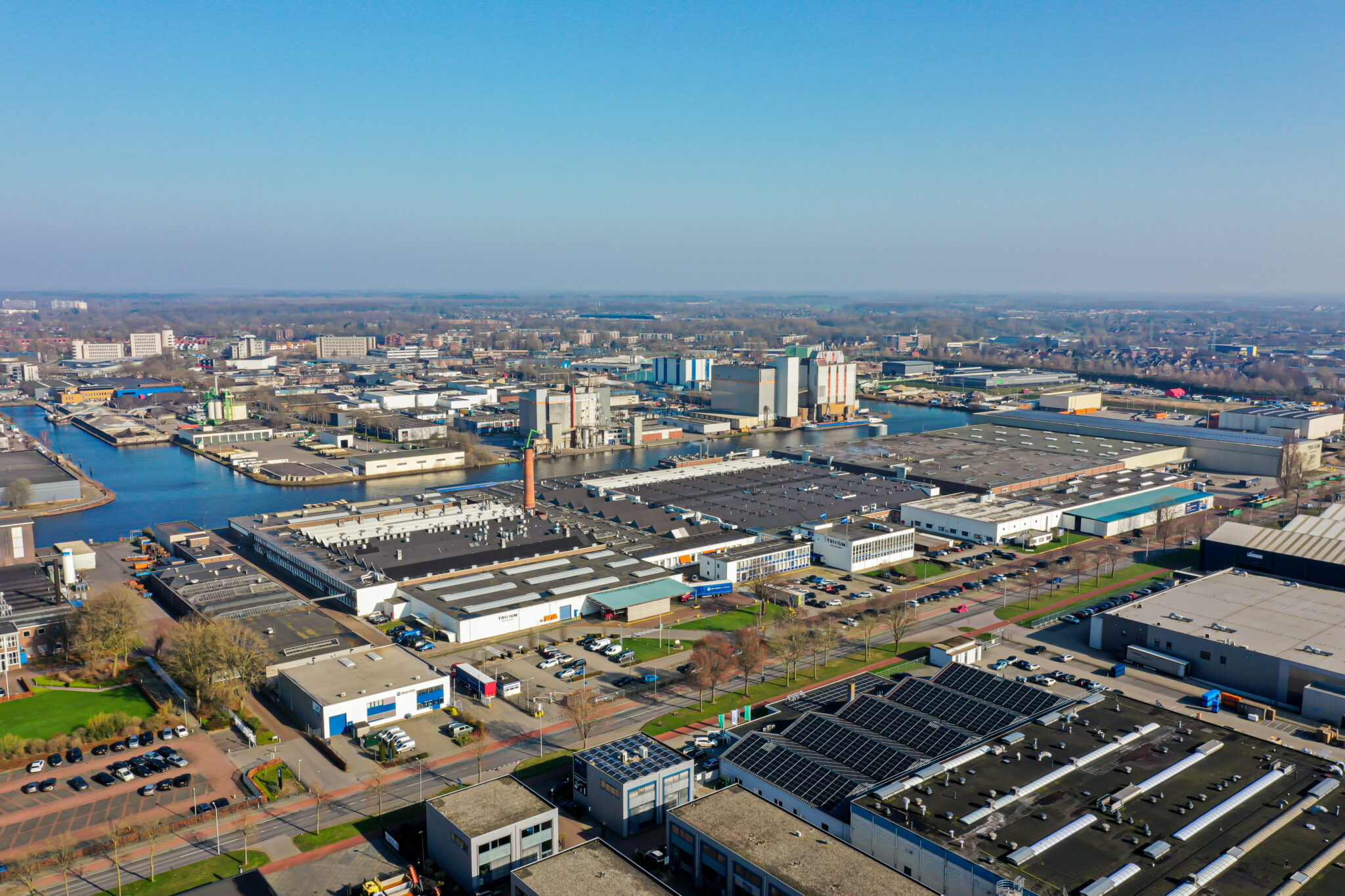 Regionaal waterstofnetwerk voor ondernemingen in Deventer aanzicht van bovenaf