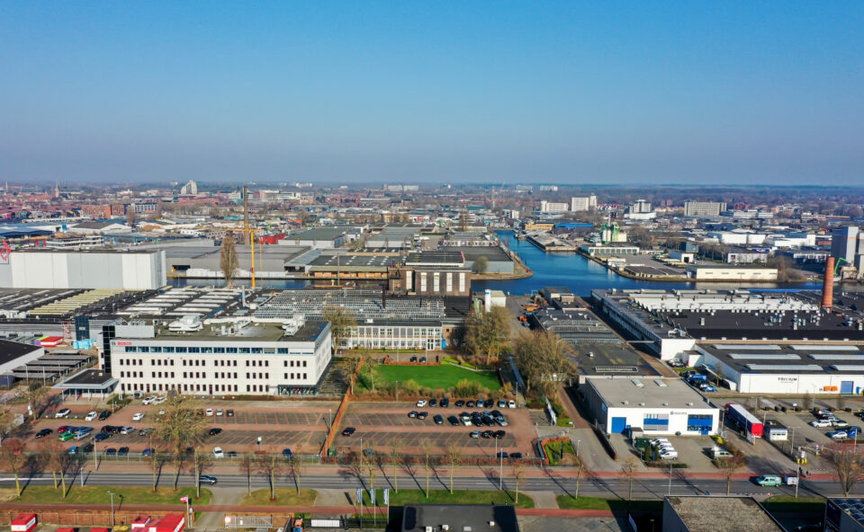 Regionaal waterstofnetwerk voor ondernemingen in Deventer aanzicht van bovenaf