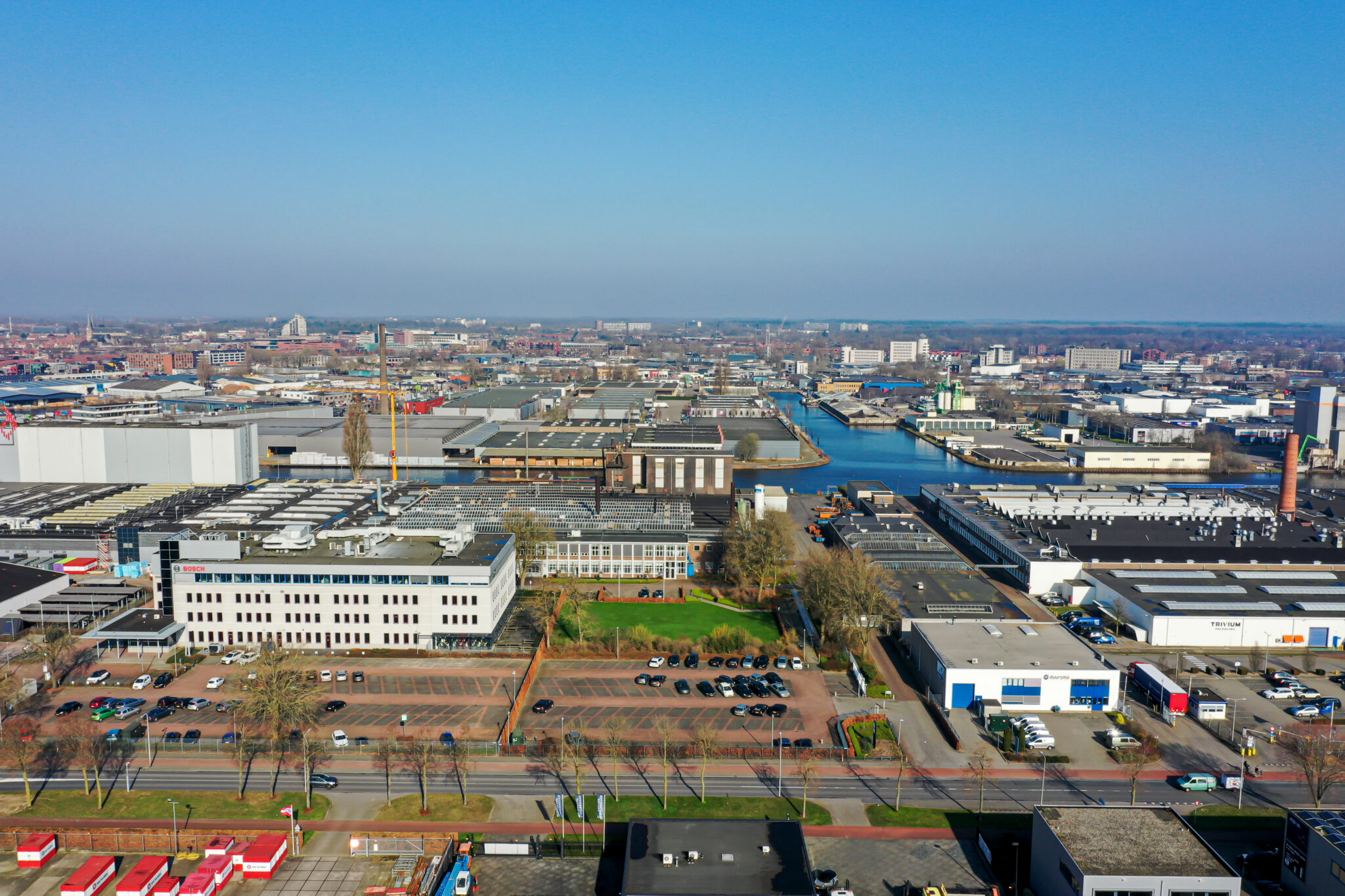 Regionaal waterstofnetwerk voor ondernemingen in Deventer aanzicht van bovenaf