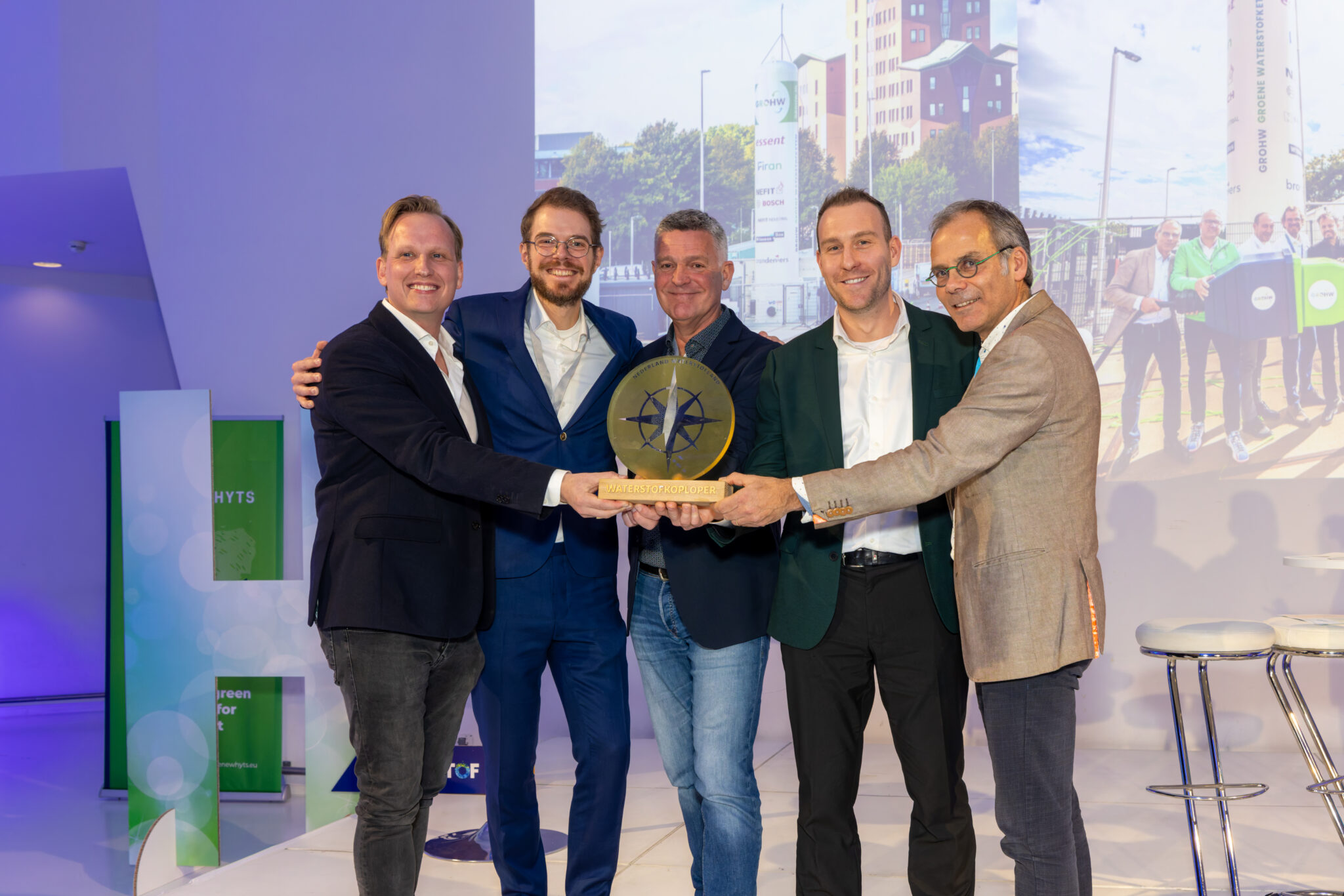 Uitreiking van de Koploper Award aan waterstofrpoject GROWH.