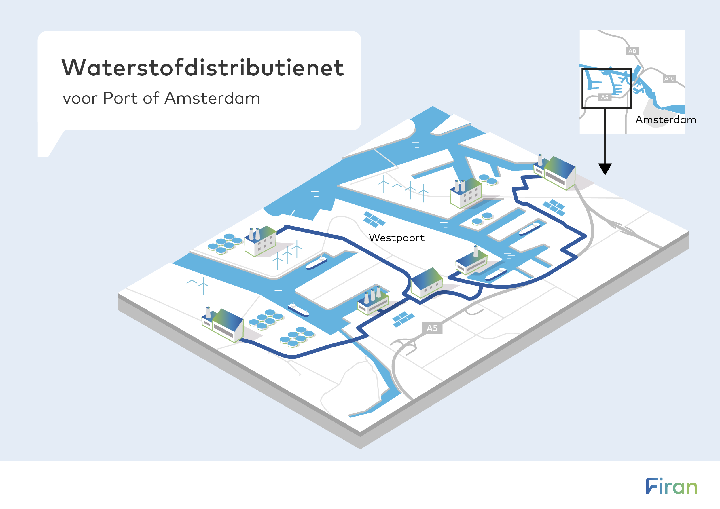 Waterstofdistributienet voor Port of Amsterdam